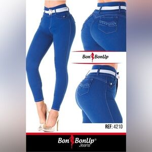 Bon BonUp Women's Vibrant Blue Jeans Colombian Sise 14